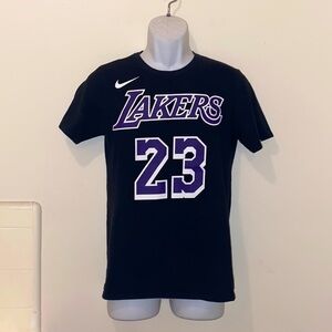 Unisex Nike Dri-Fit Lebron James/Los Angeles Lakers #23 Black Graphic Tee